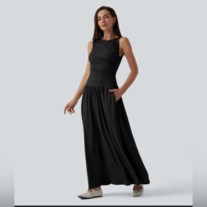 HALARA Black Sleeveless Maxi Dress